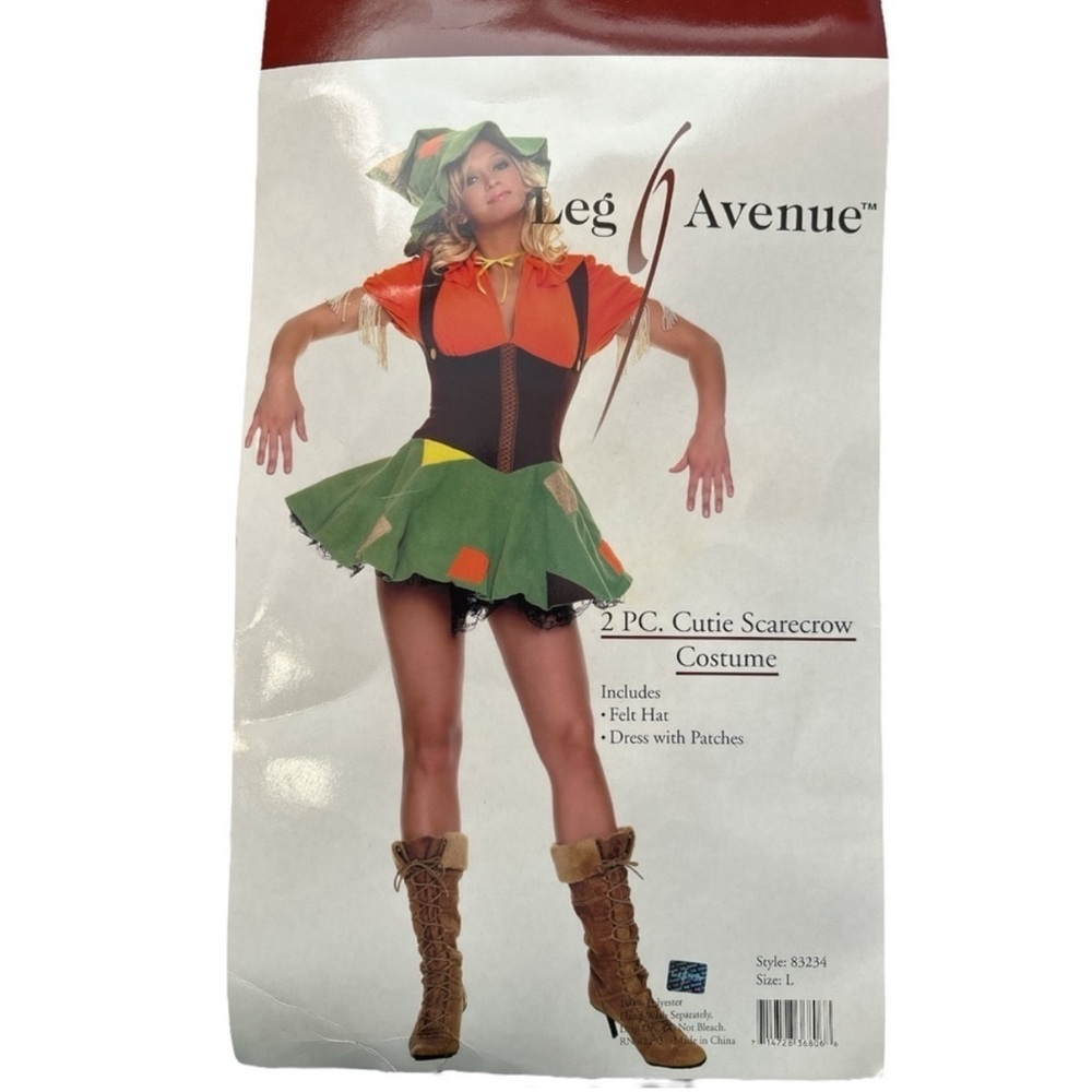 Leg Avenue Cutie Scarecrow Costume  - Orange and Green